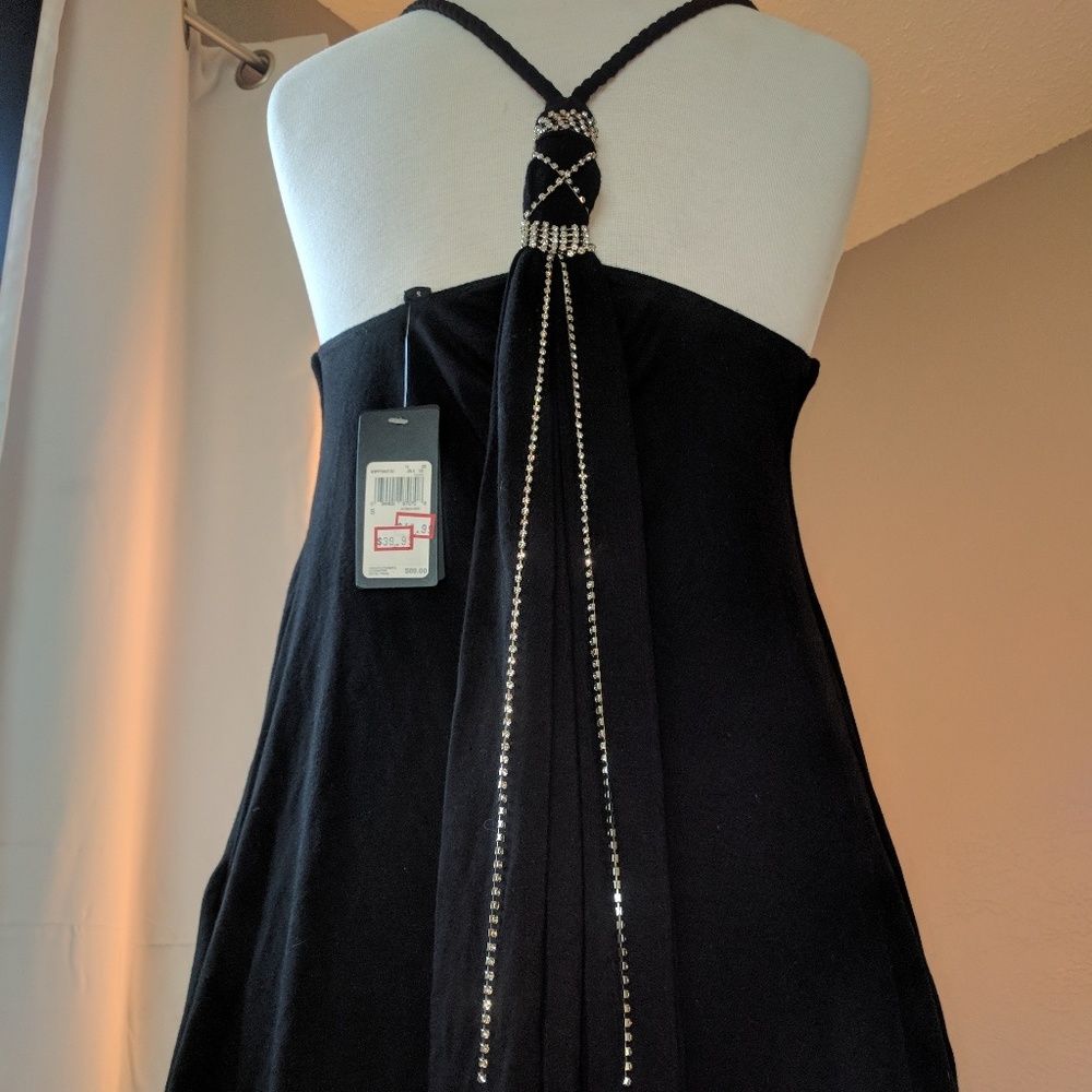 Dressy Black Rhinestone Top